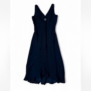 Maggy London Black 100% silk V-Neck Dress